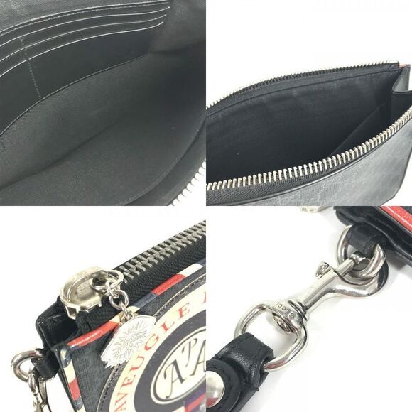 Gucci Clutch Bag Night Courier GG Supreme 496346 GG Supreme Canvas Black - Picture 9 of 9
